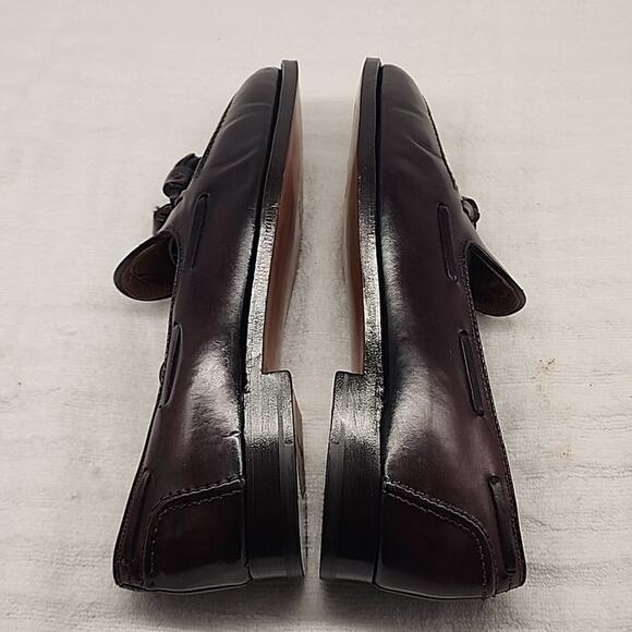 BROOKS BROTHERS ENGLISH TASSEL BURGUNDY VTG LOAFERS NEW WELT SOLES MENS 9.5 GUC - Picture 9 of 16